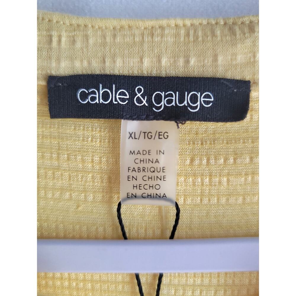 NWT Cable & Gauge Popcorn Yellow Embroidered V-Neck Top Size XL Boho Textured - Picture 13 of 16